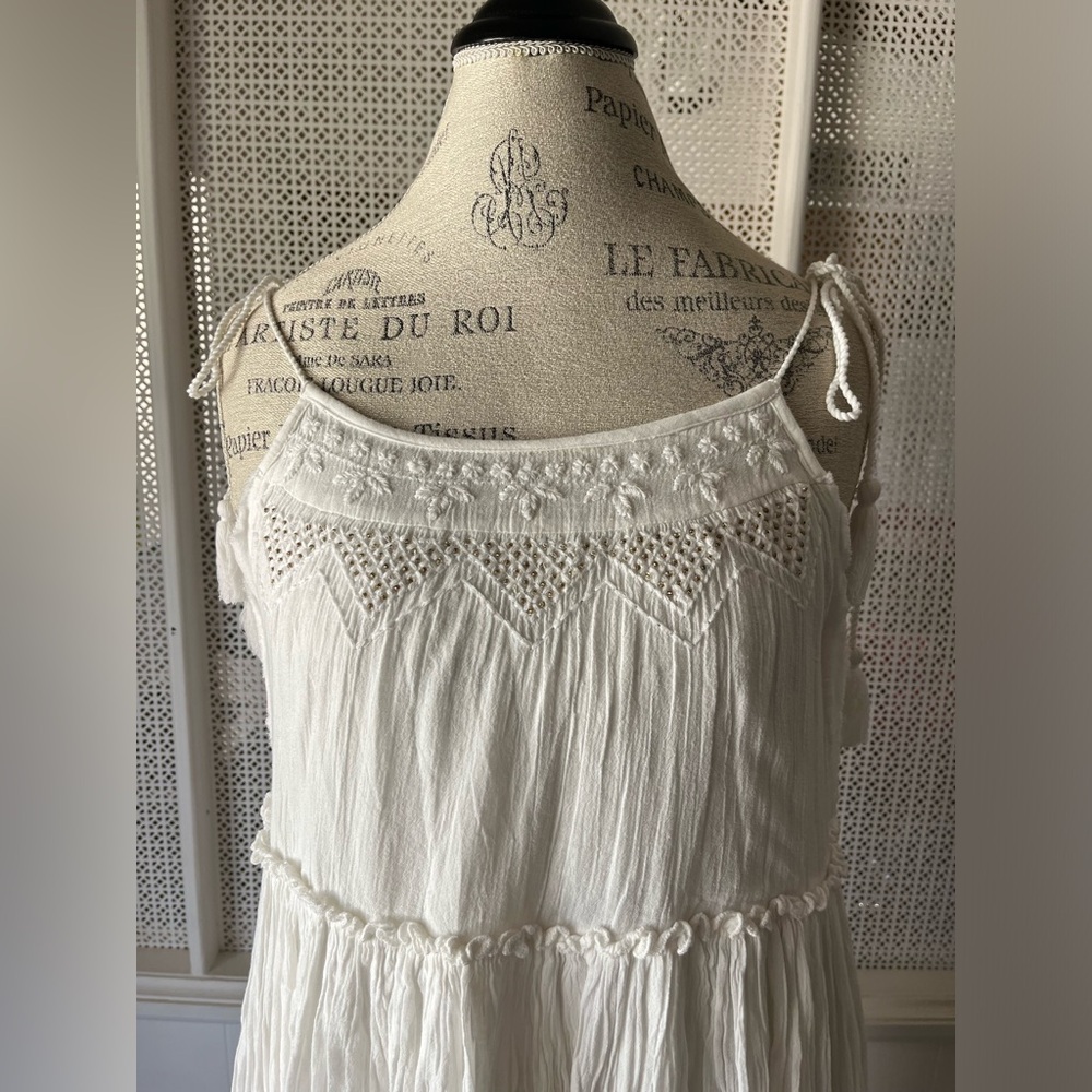 New Talisman Raja Dress Bohemian 💯 Cotton White - Picture 6 of 11
